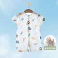 Baby short-sleeve snap-crotch romper, infant home air conditioning suit, breathable mesh crawling jumpsuit for 0-2 year olds