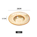 Retro kiln texture creative stone pattern ceramic straw hat plate scandinavianstylish dessert pastry salad restaurant plate