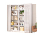 Library bookshelf dustproof curtain punch-free foldable door wardrobe bookcase blocking gauze curtain storage rack adhesive sliding door