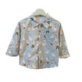 Boys' long-sleeve shirt - spring/autumn style - cartoon print - all-over print - casual cardigan - new suit collar top - outerwear