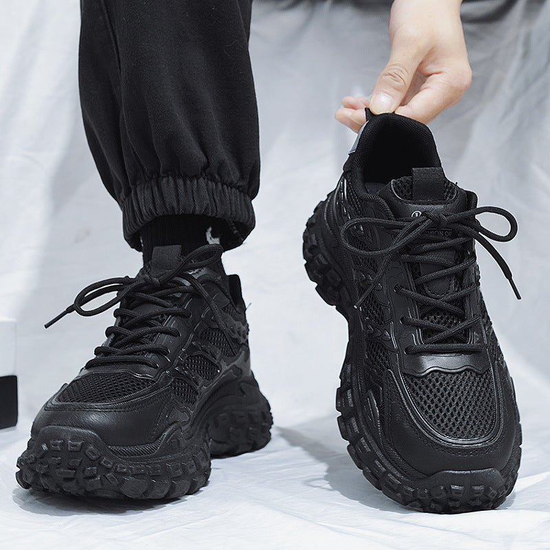 Live stream: 2025 new men's black athletic & casual shoes - waterproof, slip-resistant, durable, and suitable for work & labor protection