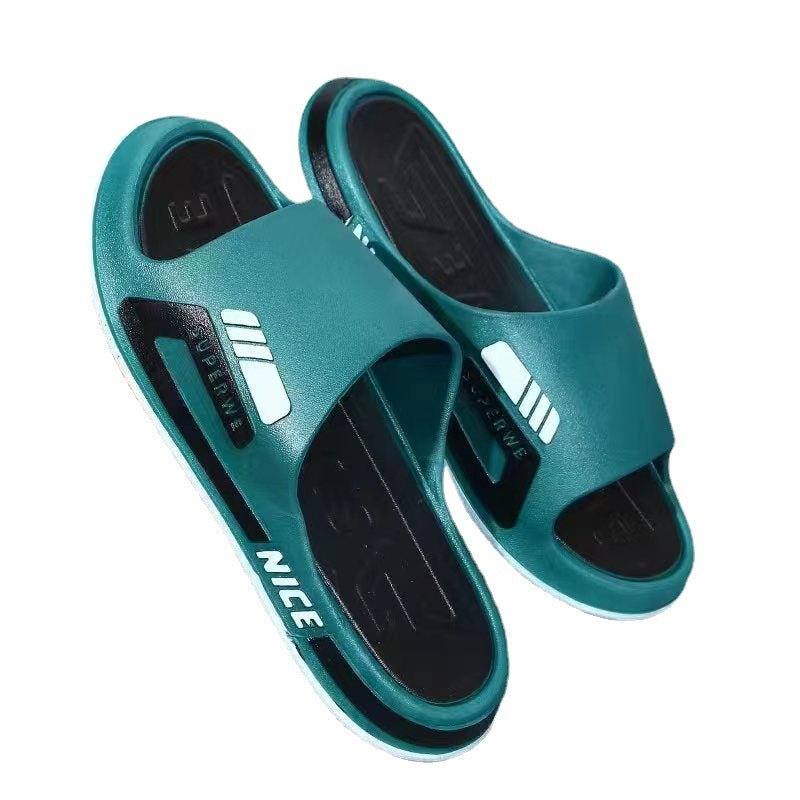 Summer trendy men's slippers - stylish outdoor & indoor home slippers, non-slip bathroom slides for couples