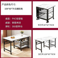 Iron art movable dining table rental house for homedouble-layer storage foldable table kitchen movable storage square table
