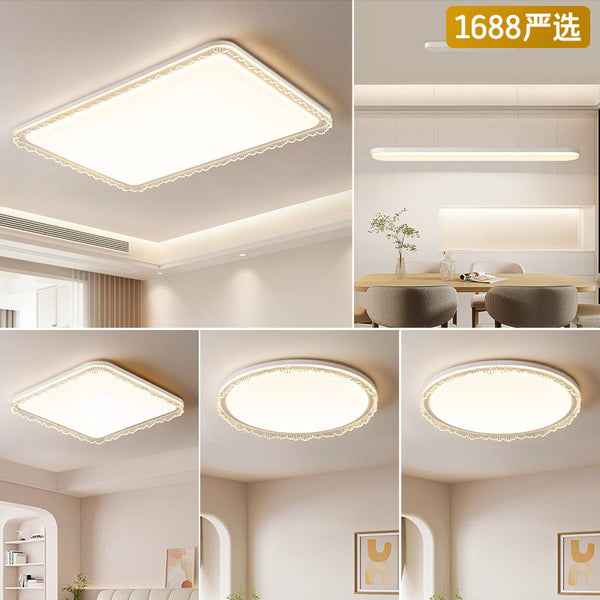 [Strict Selection] Ceiling Light Simple Modern French Cream Wind Full Spectrum Eye Protection Zhongshan Lighting Whole House Package