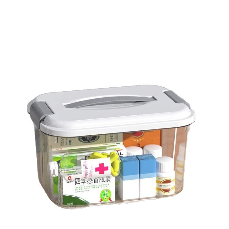 Storage box Household transparent portable 24cm high-placed books, toys, clothing storage box, snacks, sealed storage box