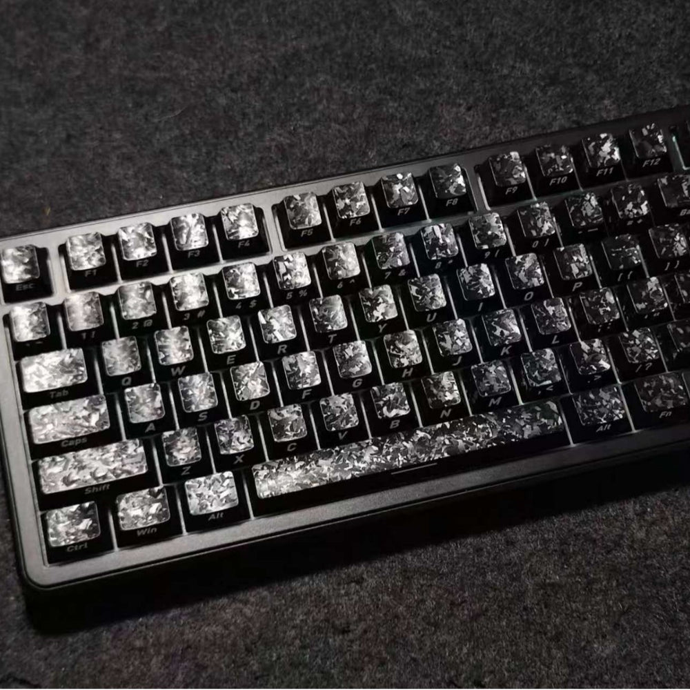 Carbon fiber side-engraved keycaps, 119 keys, compatible with wooting bee magnetic switch mechanical keyboards, pbt keycaps, universal fit