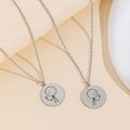 Wholesale couple necklaces: european and american cross-border fashion, minimalist round cartoon pendant, women's trendy and unique jewelry necklaces