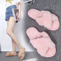 Korean 2024 fall/winter new collection: sheepskin shearling criss-cross flat women's slippers - trendy & stylish outerwear slippers