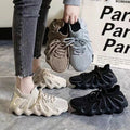 2025 spring/autumn new collection: flyknit coconut casual shoes for couples - breathable mesh, stylish, versatile, and perfect for women's athletic wear