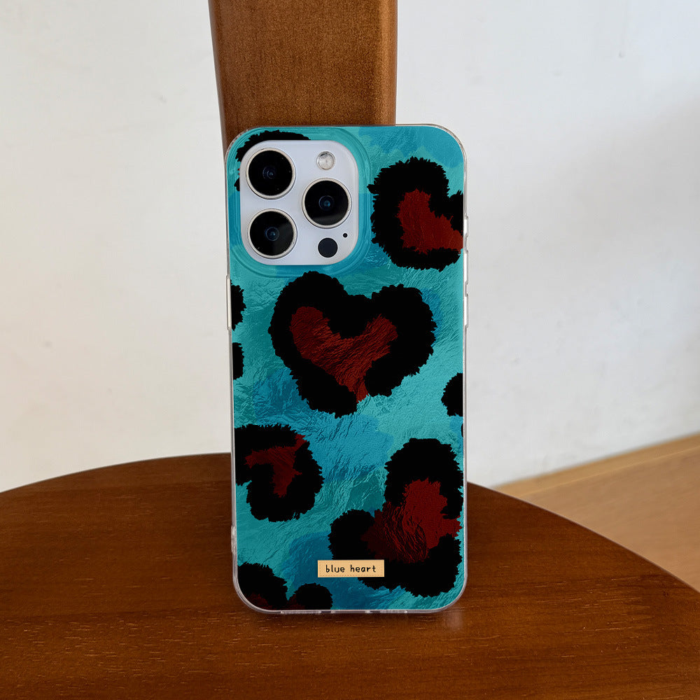 Tinfoil leopard print mobile phone case suitable for apple 17promax/16 anti-fall protective case wholesale apple 17pro