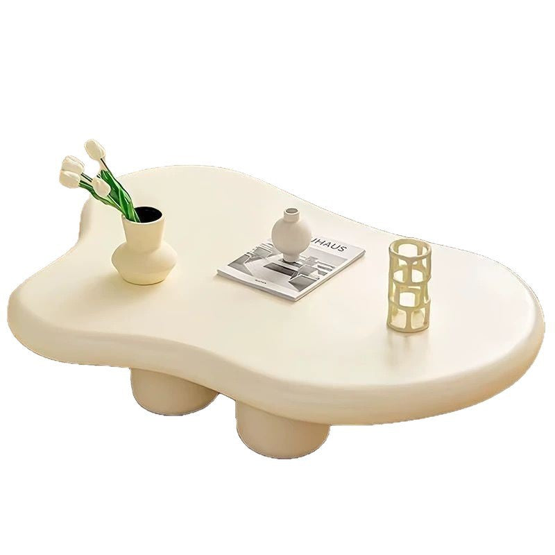Living room for home cloud coffee table bedroom casual cream style round table study light luxury coffee table artificial board casual modern