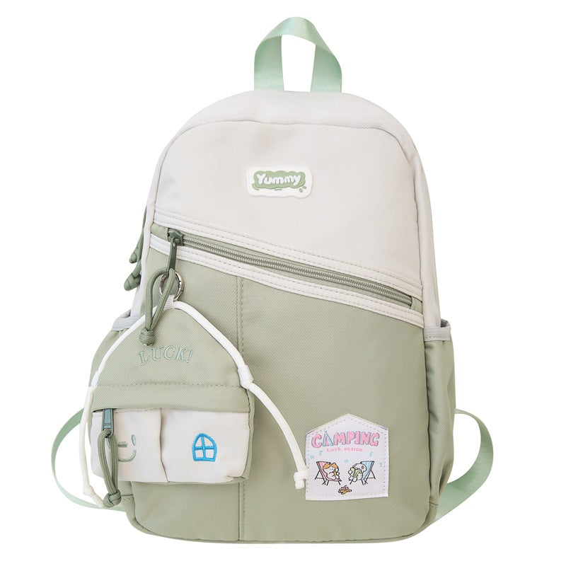 College student schoolbag, junior high school student backpack, women's summer Korean style fashion, large capacity and light high school travel backpack tide