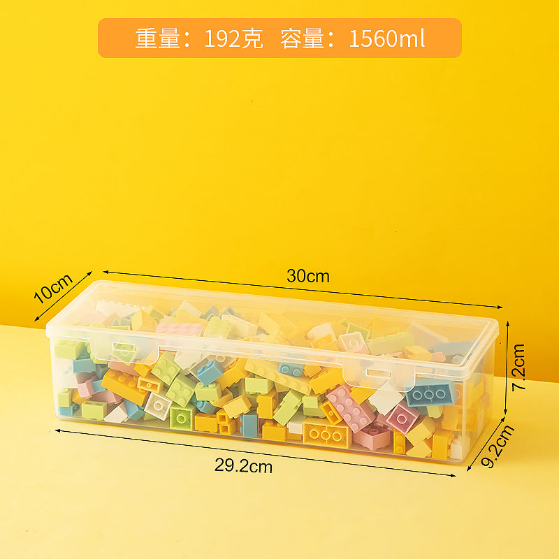 Transparent building block storage box Large capacity drawer Desktop Lego storage box with lid Plastic children's toy storage box