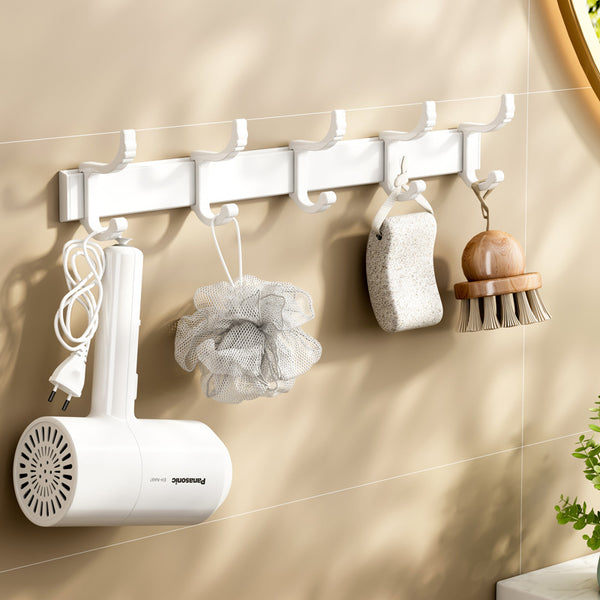 White door back hook non-punching space aluminum row hook hanging hanger wall hanging hanger bathroom hanging clothes artifact