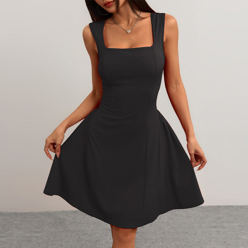 Ruihu   women's clothing 2025 summer new European and American slim-fit dress backless sleeveless vest suspender skirt