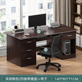 140cm four-drawer with keyboard dark walnut (swivel chair)