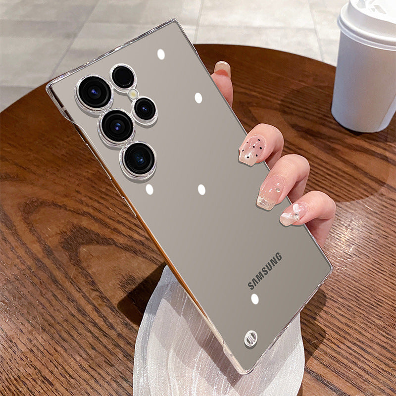 Suitable for samsung s25ultra electroplated frameless mobile phone case s24+ comes with glass lens film transparent thin hard case