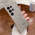 Suitable for samsung s25ultra electroplated frameless mobile phone case s24+ comes with glass lens film transparent thin hard case