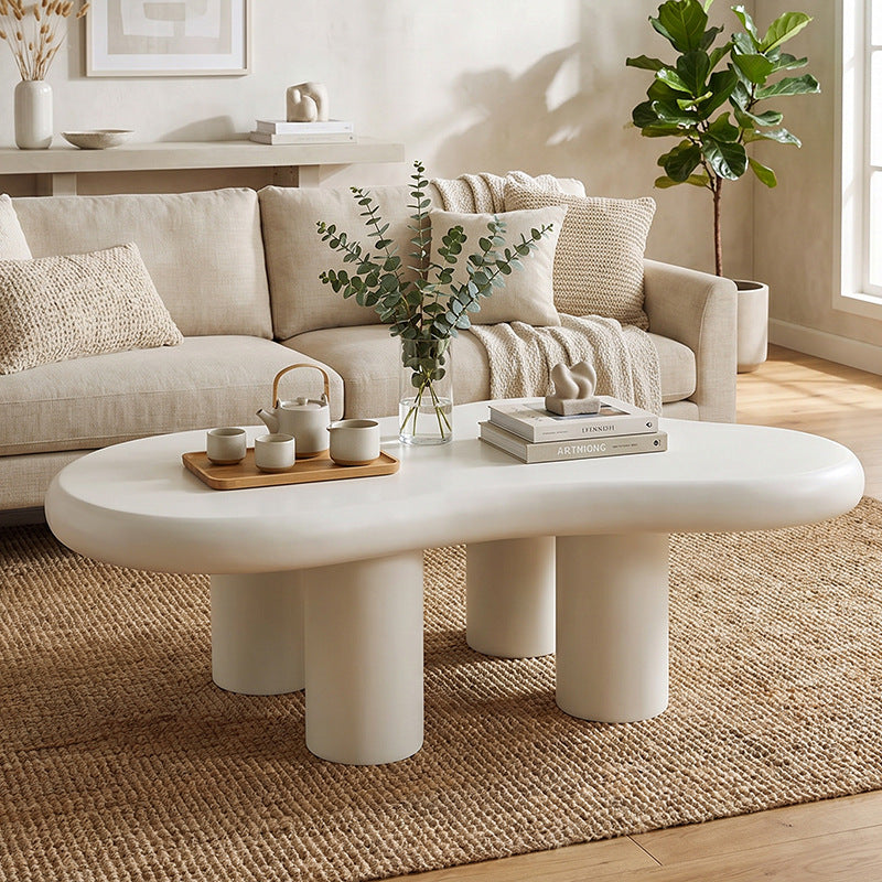 Microcement tea table cashew living room coffee table wabi-sabi style export cream style creative simple small apartment coffee table