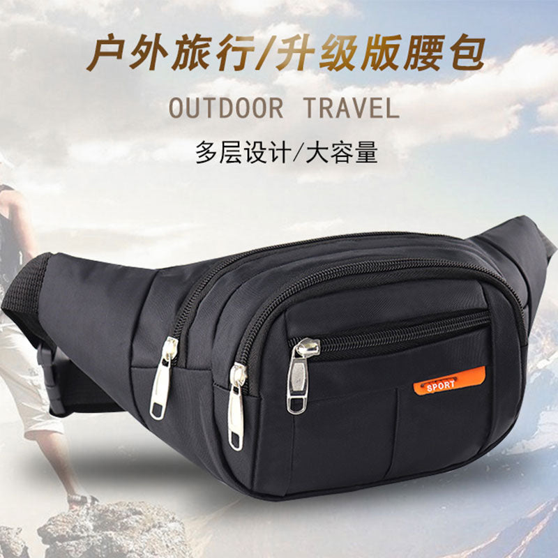 New fanny pack women's large-capacity multi-function anti-splashing water cashier business bag outdoor travel fashion mobile phone fanny pack men
