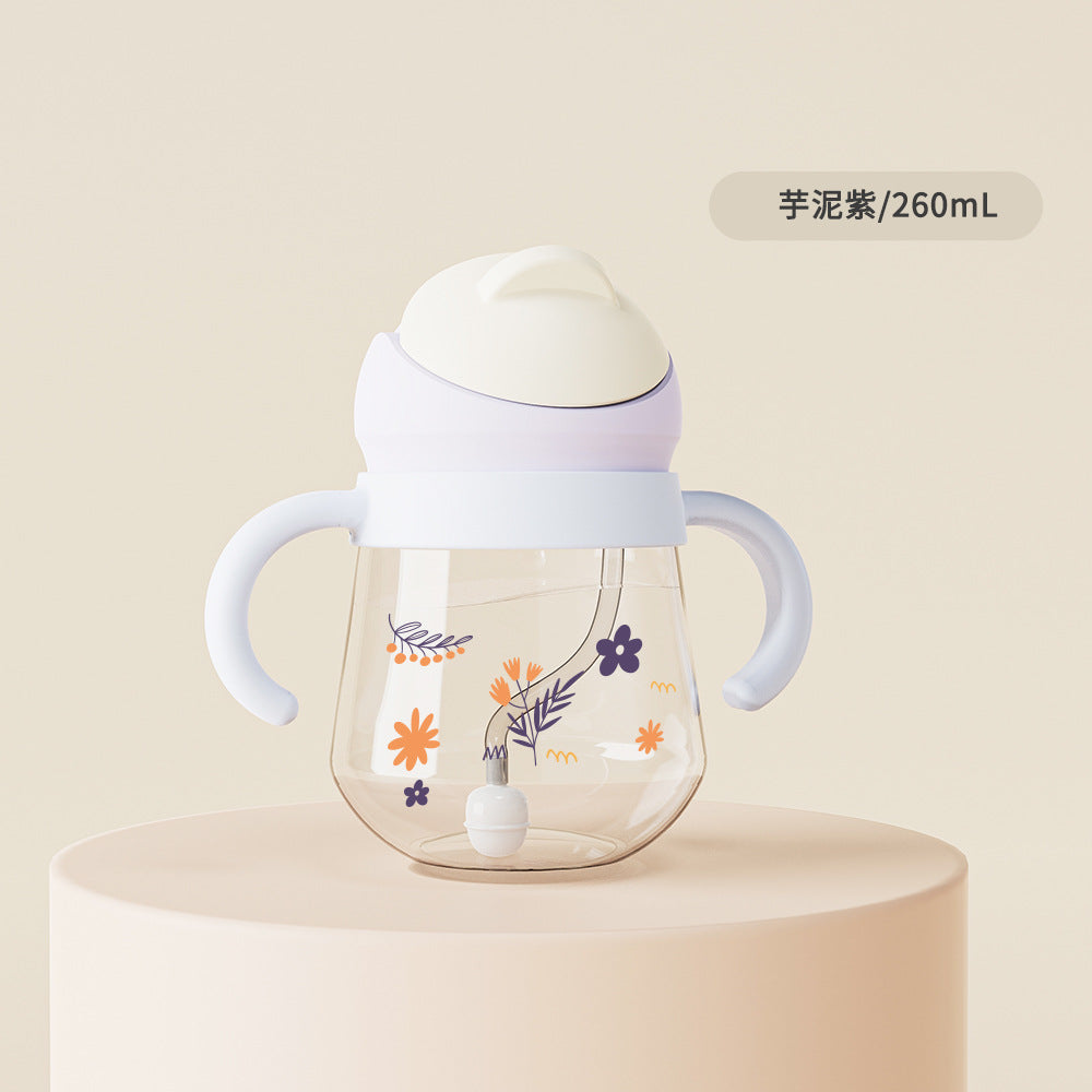 Baby sippy cup, tritan anti-choking training cup, baby sippy cup with measurement markings, children's anti-drop training cup, wholesale