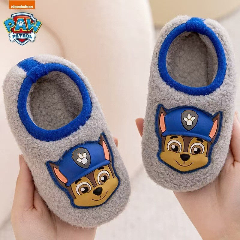 Factory direct wholesale custom paw patrol kids' cotton slippers - 2025 new winter indoor closed-toe non-slip cotton slippers