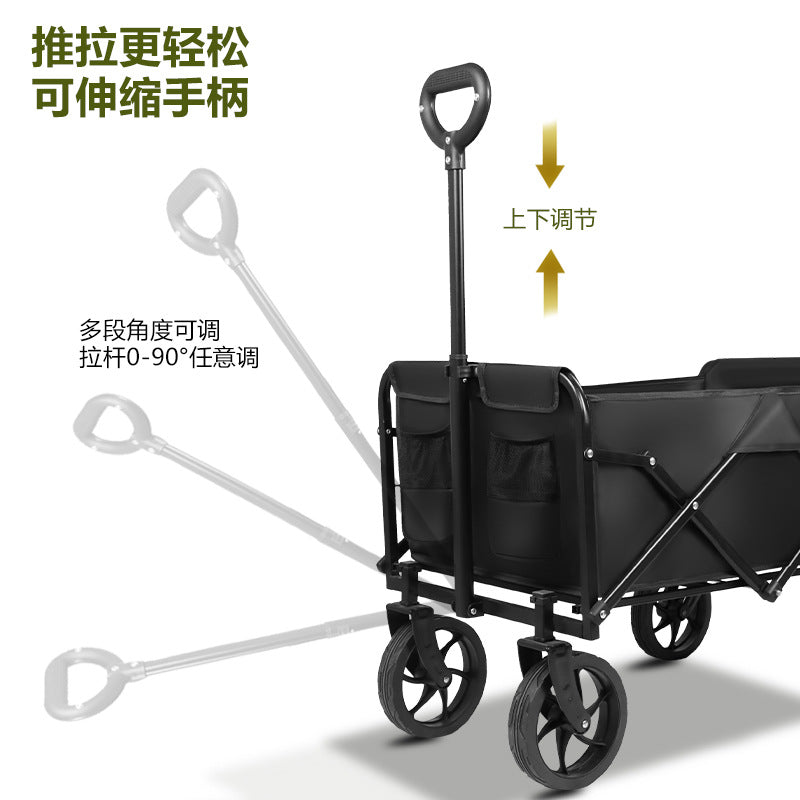 Camping cart push-pull all-in-one kids reclining outdoor foldable picnic camp cart camping trailer stall large