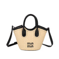 summernew arrival miu satchel tote bag women's 2025new arrival shoulder crossbody vegetable basket bucket