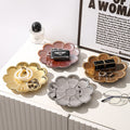 Ins electroplating creative ceramic flower pattern stylish ceramic jewelry storage tray high-looking photo prop display tray