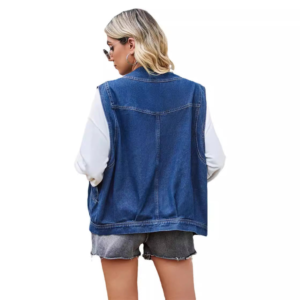 trade  european and american clothing  new arrival single-breasted denim vest vest casual waistcoat