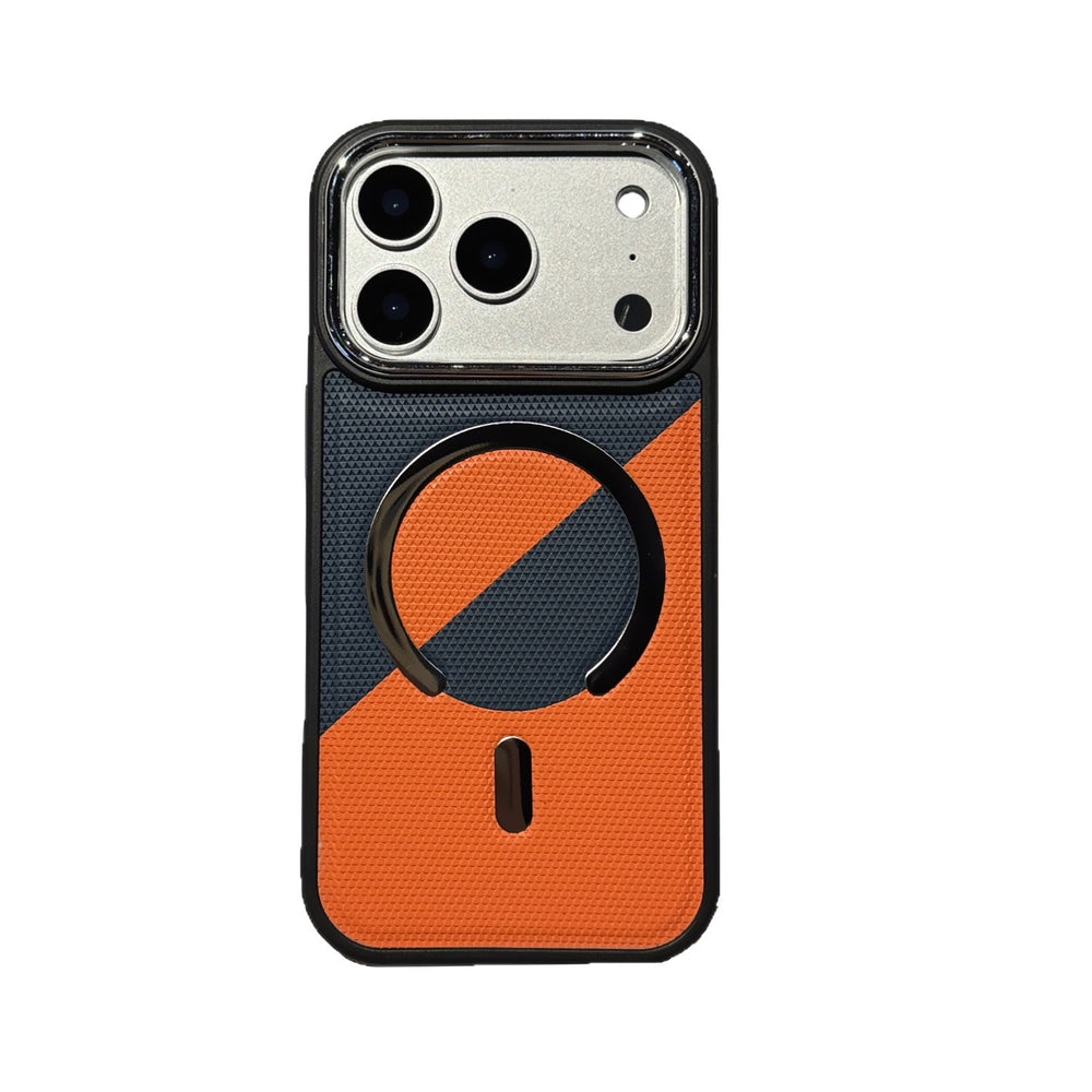 New color block leather texture magnetic iphone 17 case, apple 16 pro max shockproof protective cover - wholesale