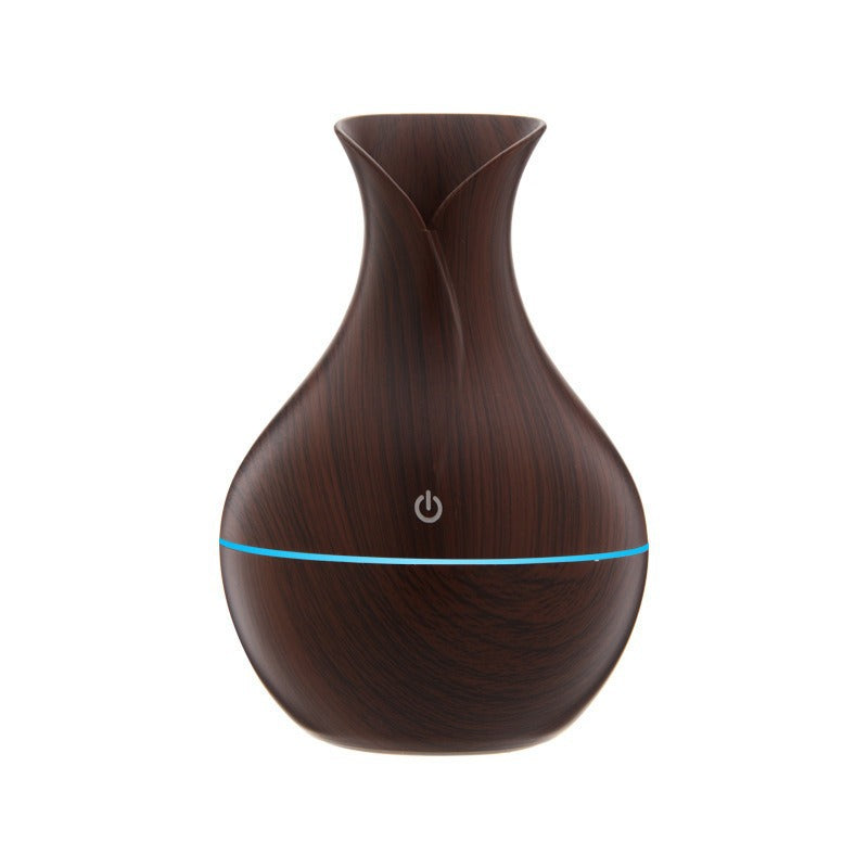 Wood grain round spray mushroom humidifier silent usb air aromatherapy machine mini vase wood grain humidifier