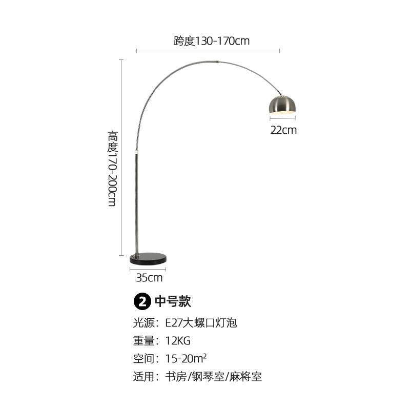 [Factory direct sales] Modern simple living room hotel bedroom stainless steel floor lamp large, medium and small fishing lighting