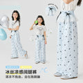 Girls' summer short-sleeve and pants set,  new style, kids' bowknot slim-fit two-piece set, comfortable children's clothing