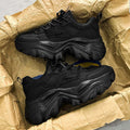 Men's spring mesh breathable trendy brand versatile athletic casual shoes men's thick sole hidden heel black dad sneakers