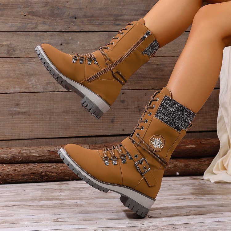 women's plus size snow boots - new winter collection, shearling lined, thickened warm cotton shoes, high-top snow boots