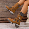 women's plus size snow boots - new winter collection, shearling lined, thickened warm cotton shoes, high-top snow boots