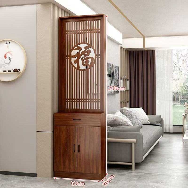 New chinoiserie screen partition living room blocking movable living room entrance partition cabinet new arrival solid wood shoe cabinet sideboard