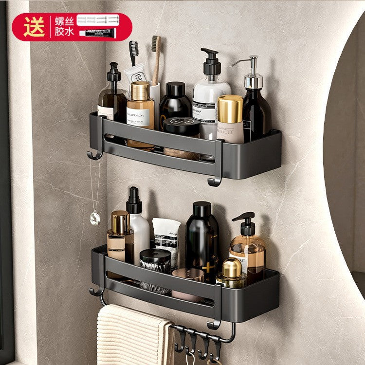 Bathroom black corner shelf, no punching, bathroom, washroom, bathroom, storage rack, tripod, corner storage rack