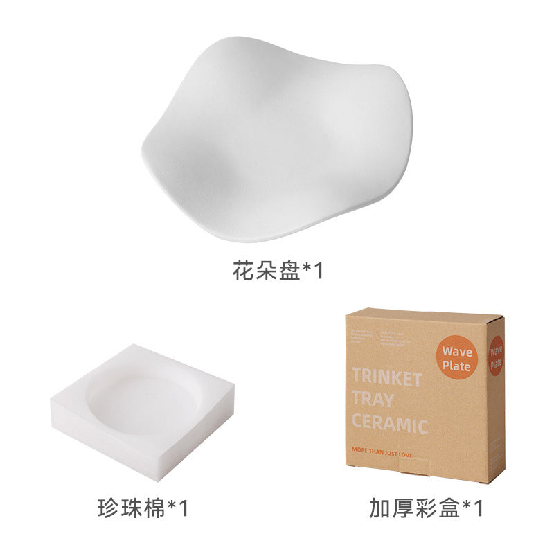 Stylish high-looking four-corner frosted plate creative asymmetrical jewelry watch plate desktop special-shaped storage plate display plate