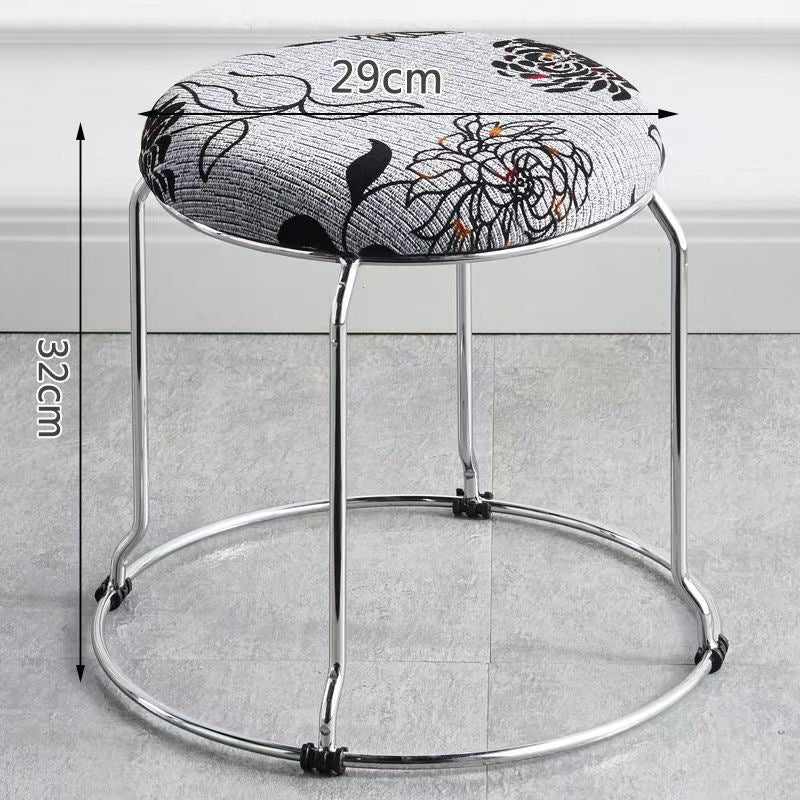 Soft stool, durable shoe changing stool, casual stool, for home bench, solid wood surface low stool, round stool, thickened steel stool
