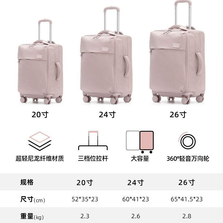 2025 Aviation Certified Ultra Light Cloth Box 20 Inch Boarding Luggage Women's Third District Expansion Business Travel Box Anti-splashing Soft Box