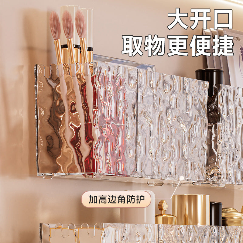 Bathroom mirror cabinet organizer - wall mounted vanity organizer for bathroom cabinets, countertops, cosmetics, and lipstick - storage rack