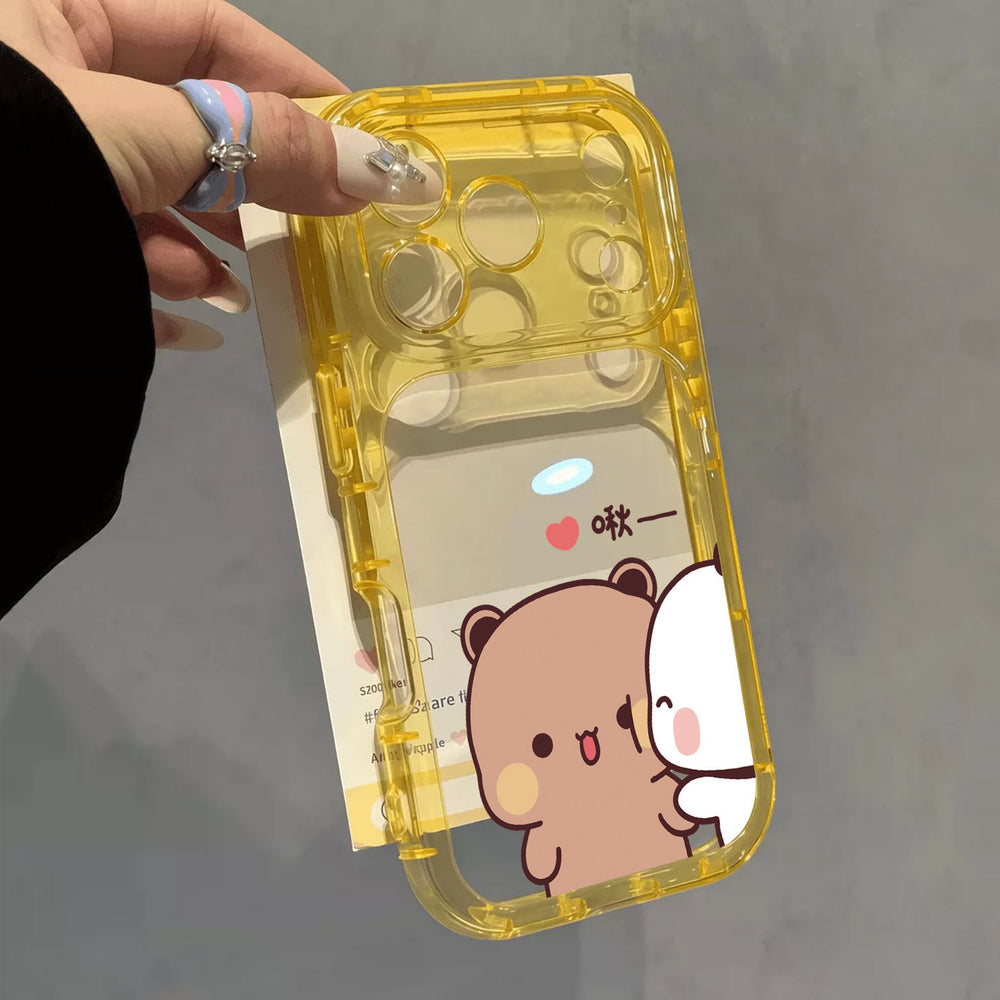 Suitable for apple 18 yifubu couple mobile phone case cartoon chirping transparent acrylic iphone17 protective cover
