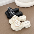 Bow-tie flip-flops for women, summer fashion outerwear, 2026 new style, thick sole, height-increasing, non-slip beach sandals
