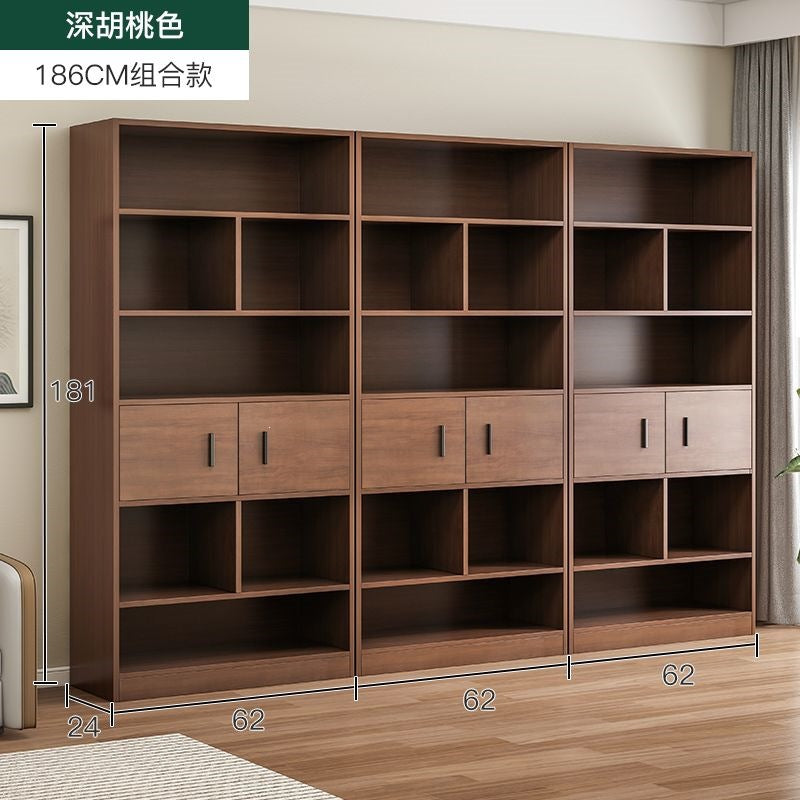Bookcase floor-standing locker for home living room display cabinet wall-mounted storage locker bedroom with door dust-proof bookshelf