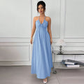 summer new arrival:  cross-border halter neck backless maxi dress - cinched waist, slimming, perfect for beach vacations