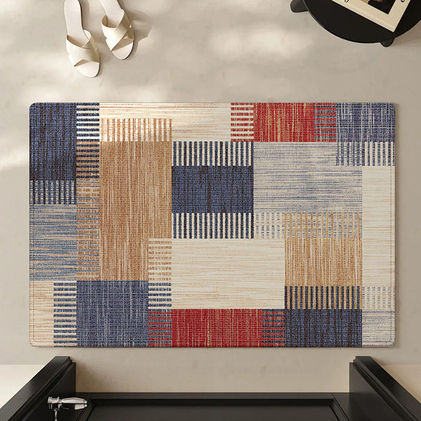 American retro door floor mat, dirt-resistant household non-slip living room carpet door mat, door rubbing soil foot mat can be cut