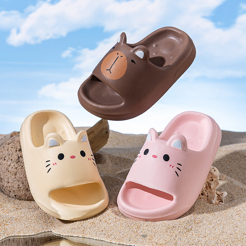 Eva kids' slippers - summer indoor/outdoor anti-slip soft sole slides for boys and girls - cute cartoon designs for toddlers and big kids