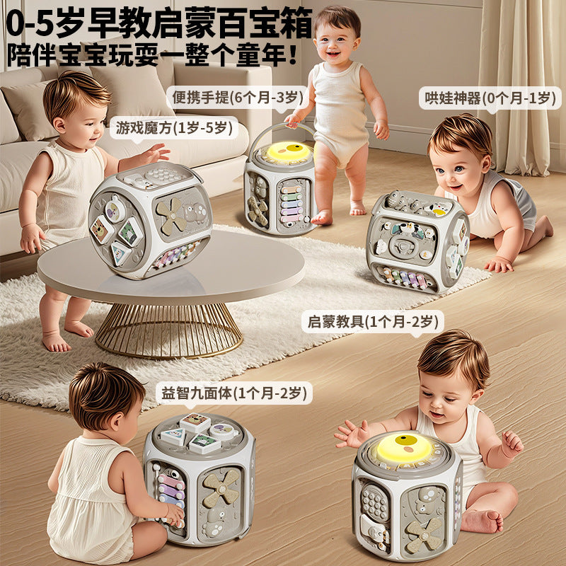 Baby hand drum polyhedron 0-1 pat drum puzzle 6-12 months kids early education hexahedron baby toy